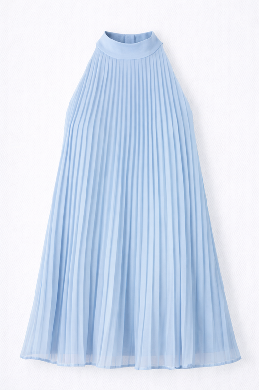 Corinne Halter Mini Dress in Blue Moon - FINAL SALE