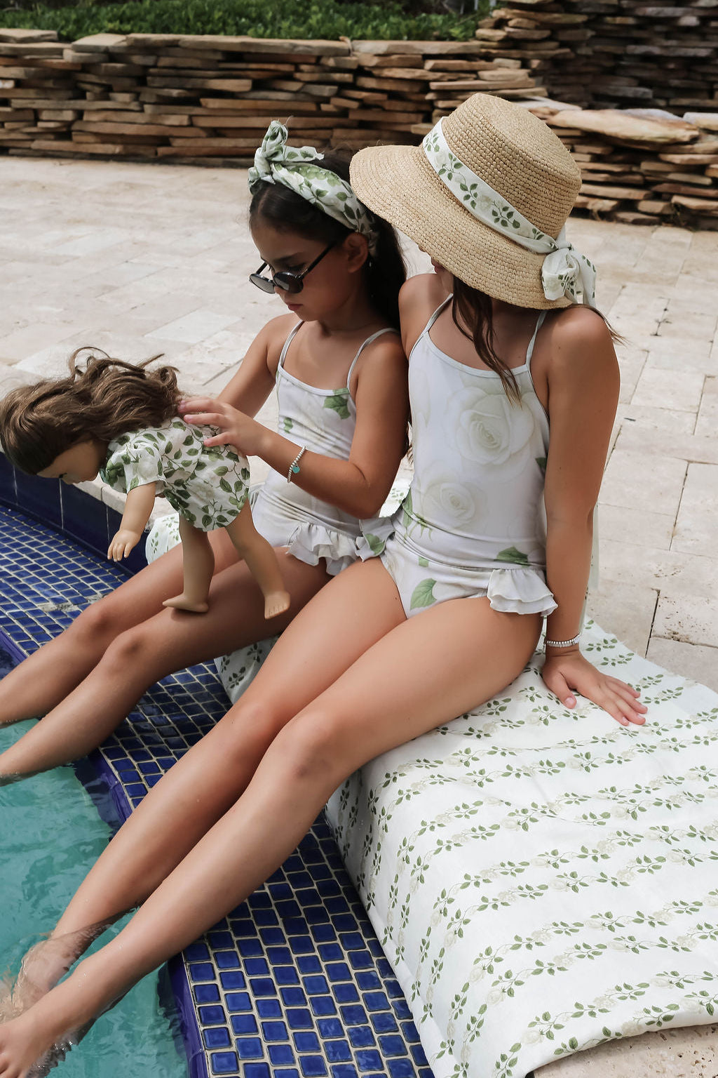 Little Londie One-Piece Criss-cross Ruffle Back Swimsuit in Grace in Bloom
