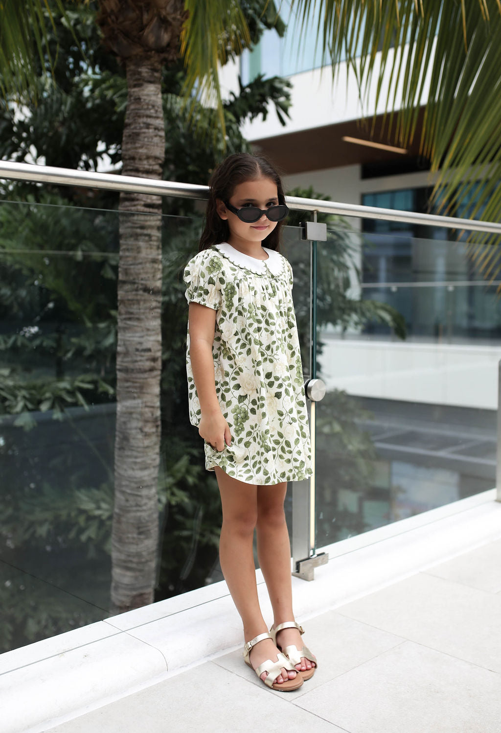 Little Rosie Scallop Collar Dress in Roses on the Vine