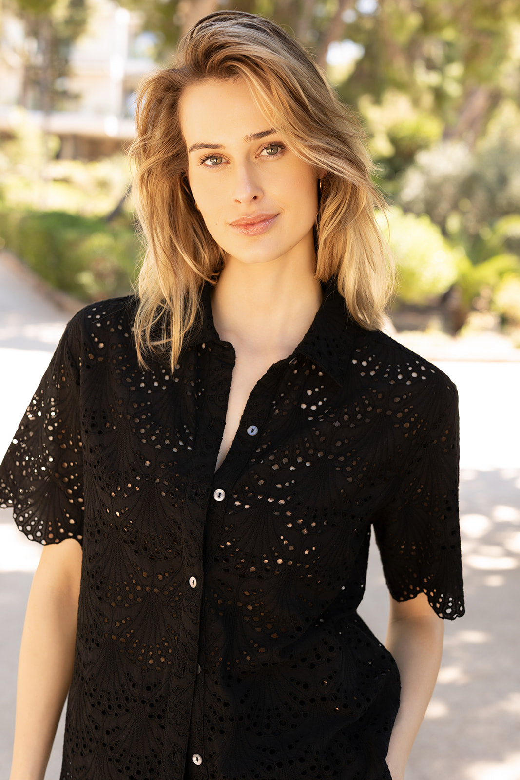 Dana Button Down Short Sleeve Shirt Eyelet
