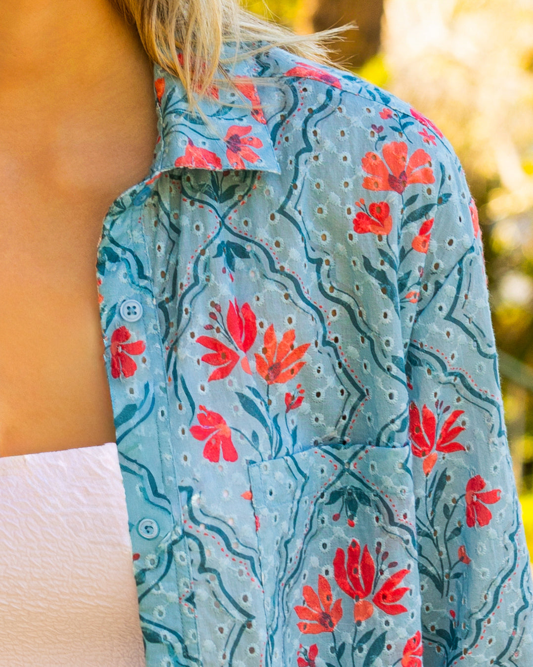 Marie Button Front Collared Dress in Wallpaper Wonder