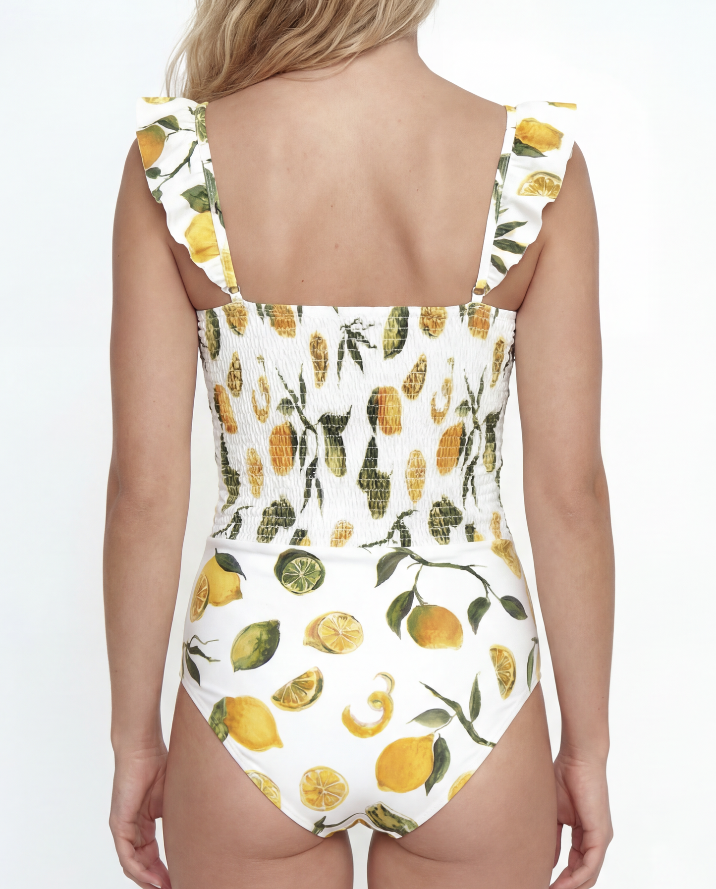 Kate Smocked Bandeau One-Piece Swimsuit in Slice of Life