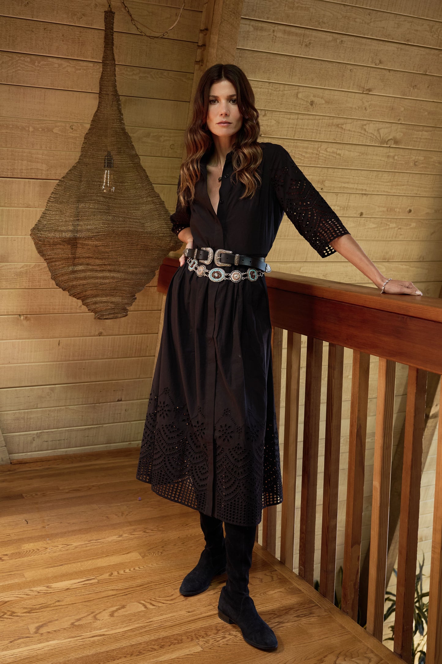Francesca Dress in Black Eyelet