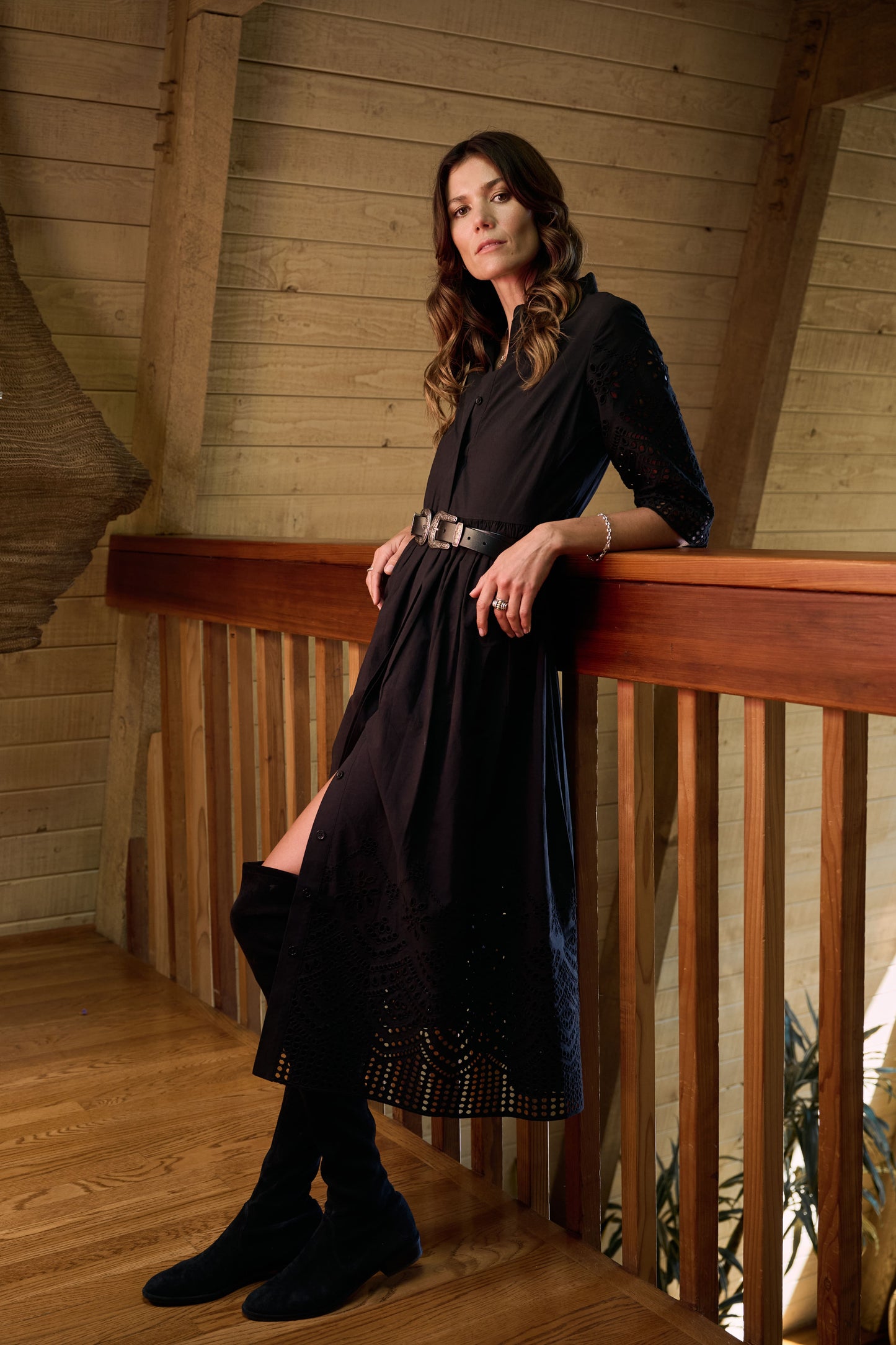 Francesca Dress in Black Eyelet
