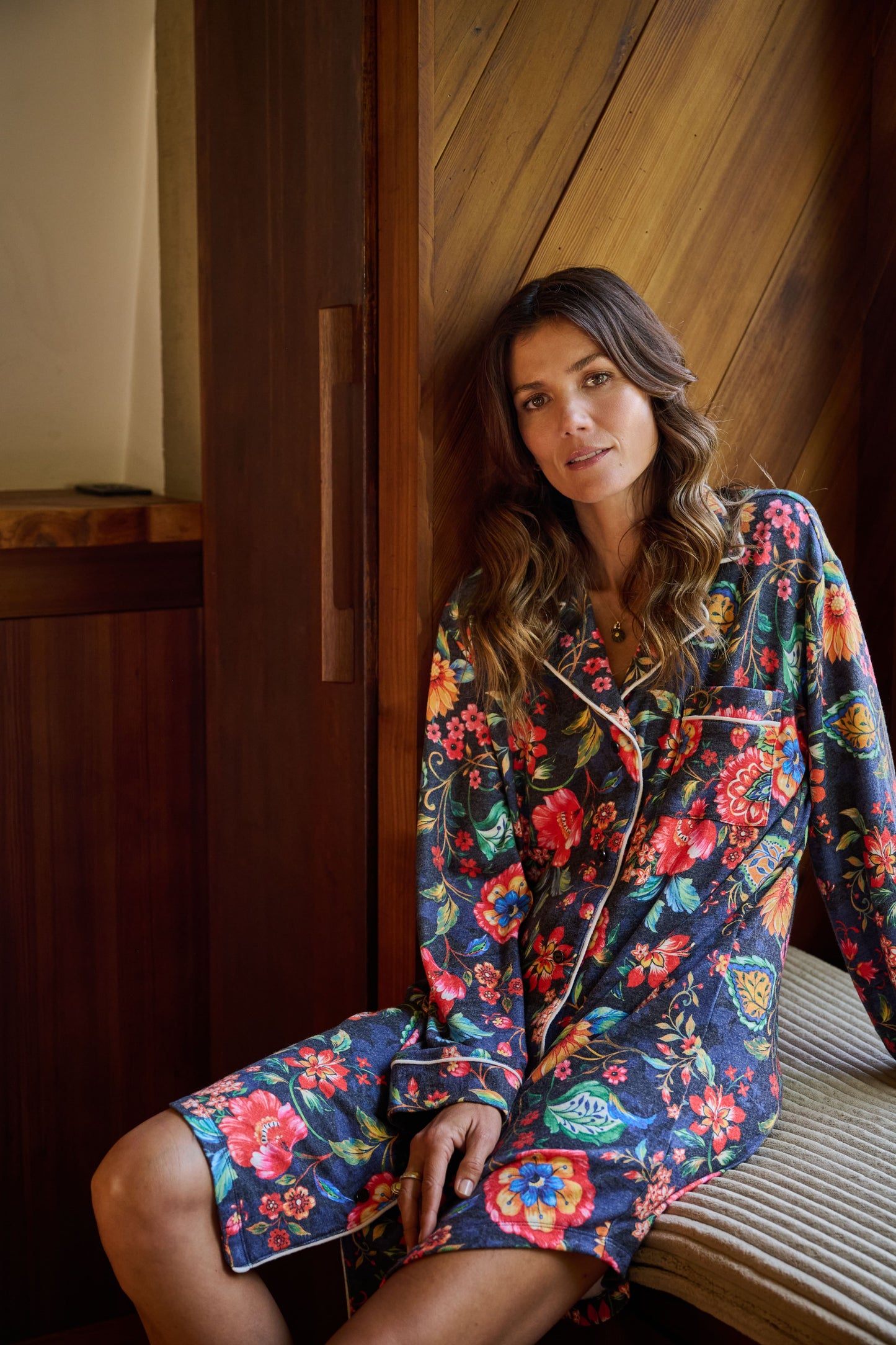 Cecilia Pajama Magnetic Dress in Blue Floral