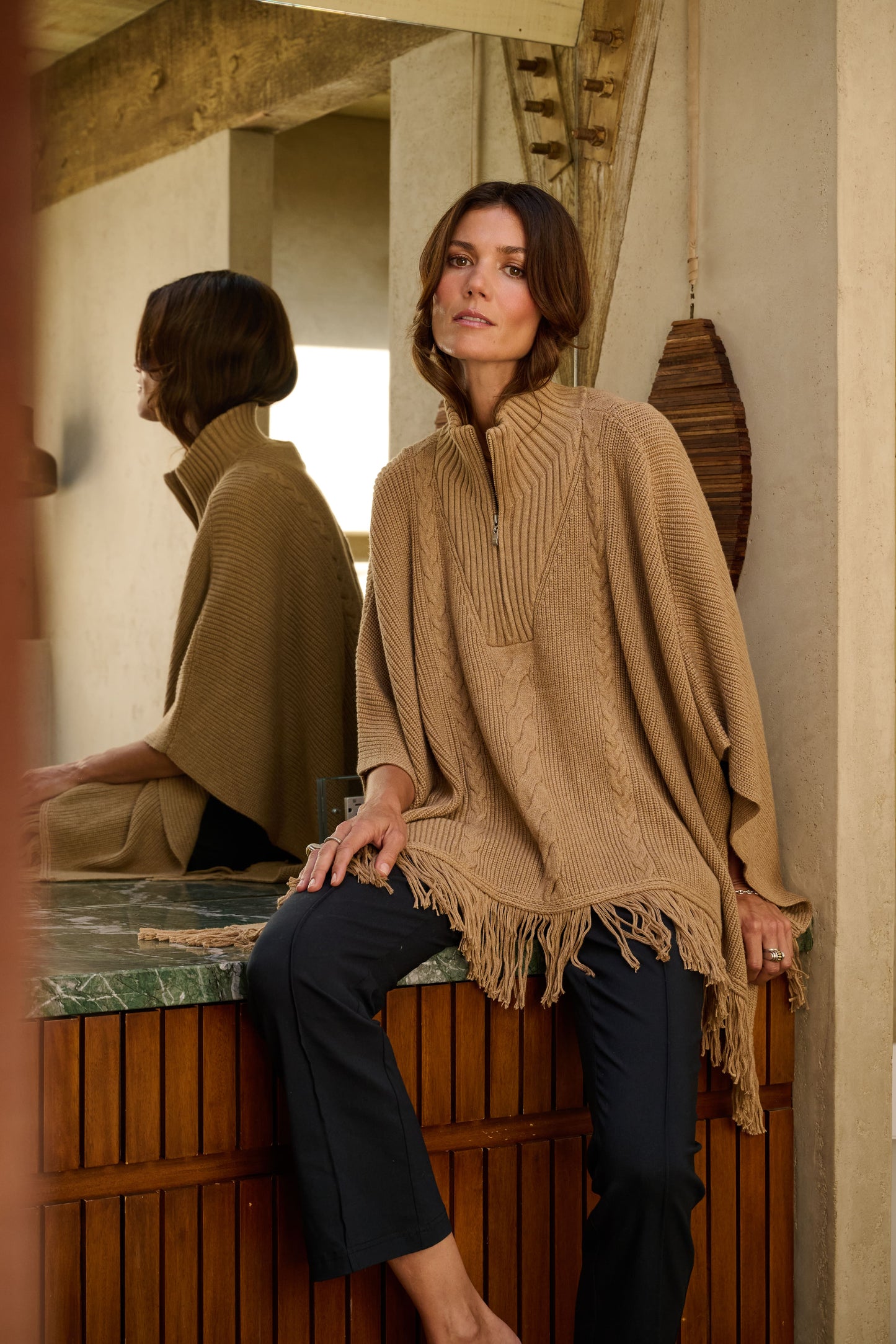 Mary Lou Camel Poncho