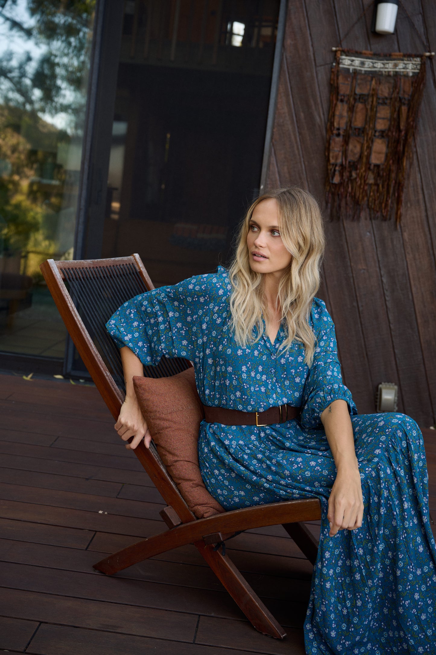 Zoey Jo Belted Tiered Maxi Dress