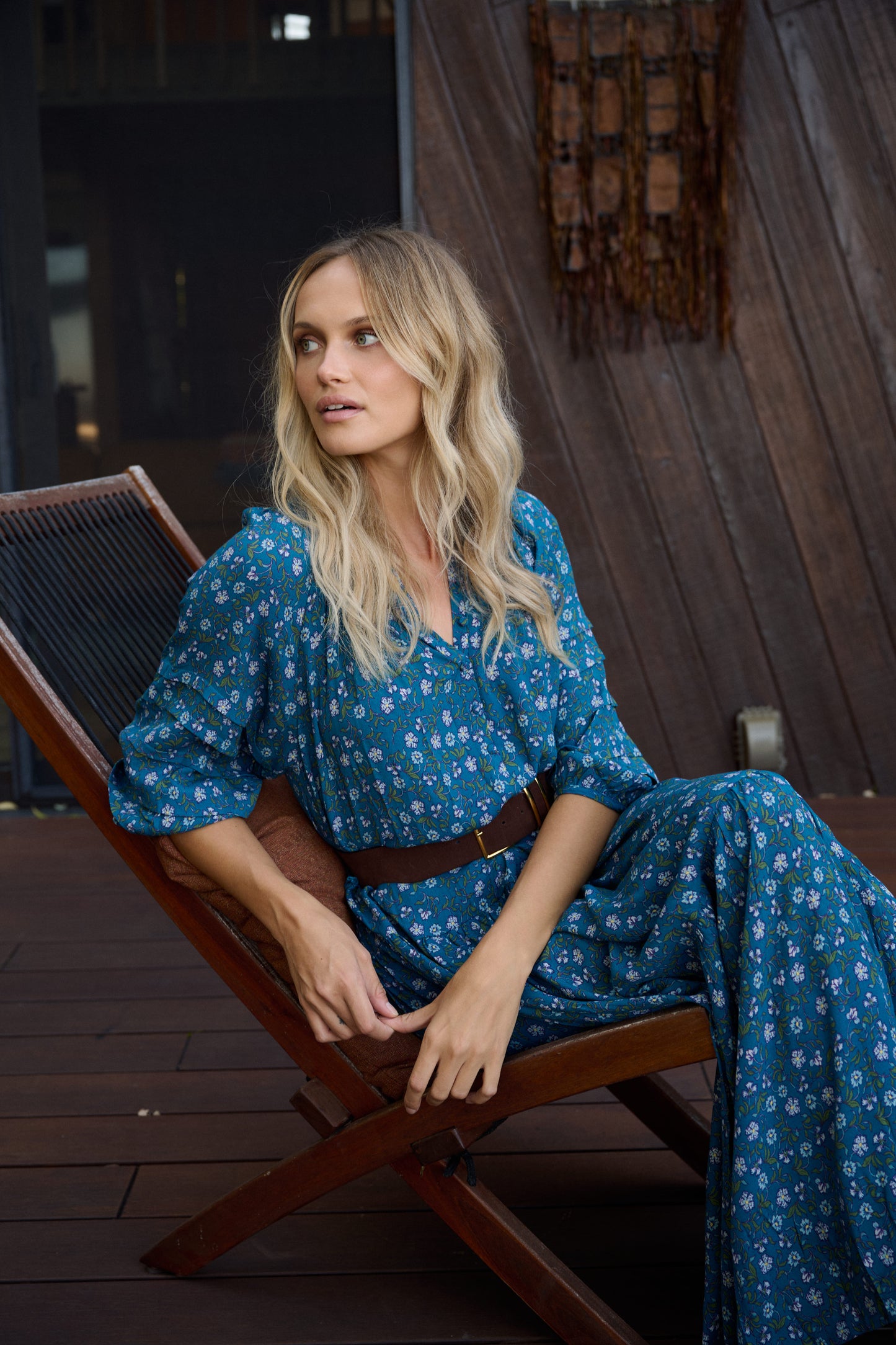 Zoey Jo Belted Tiered Maxi Dress