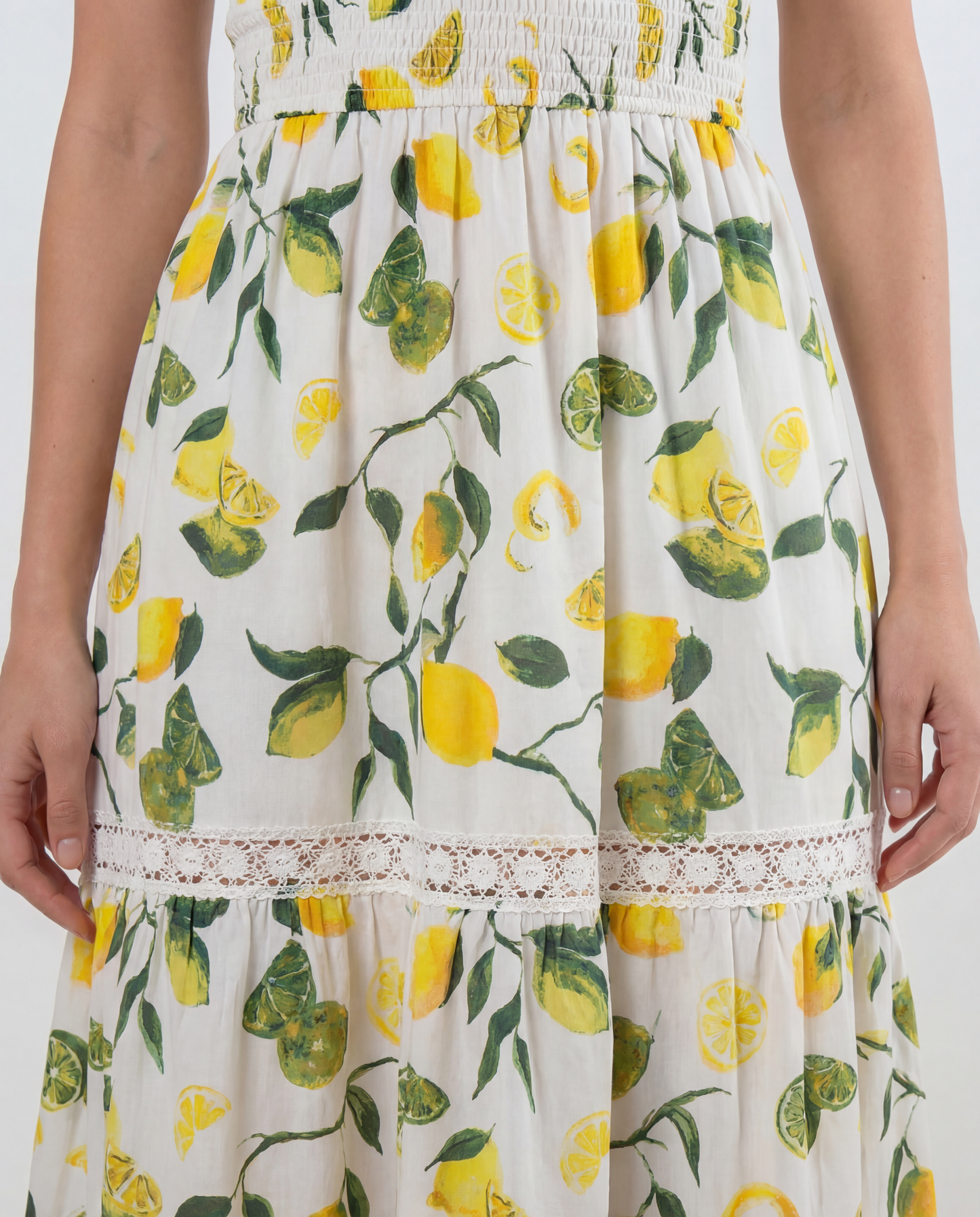 Dominique Smocked Long Cover-up Dress in Slice of Life