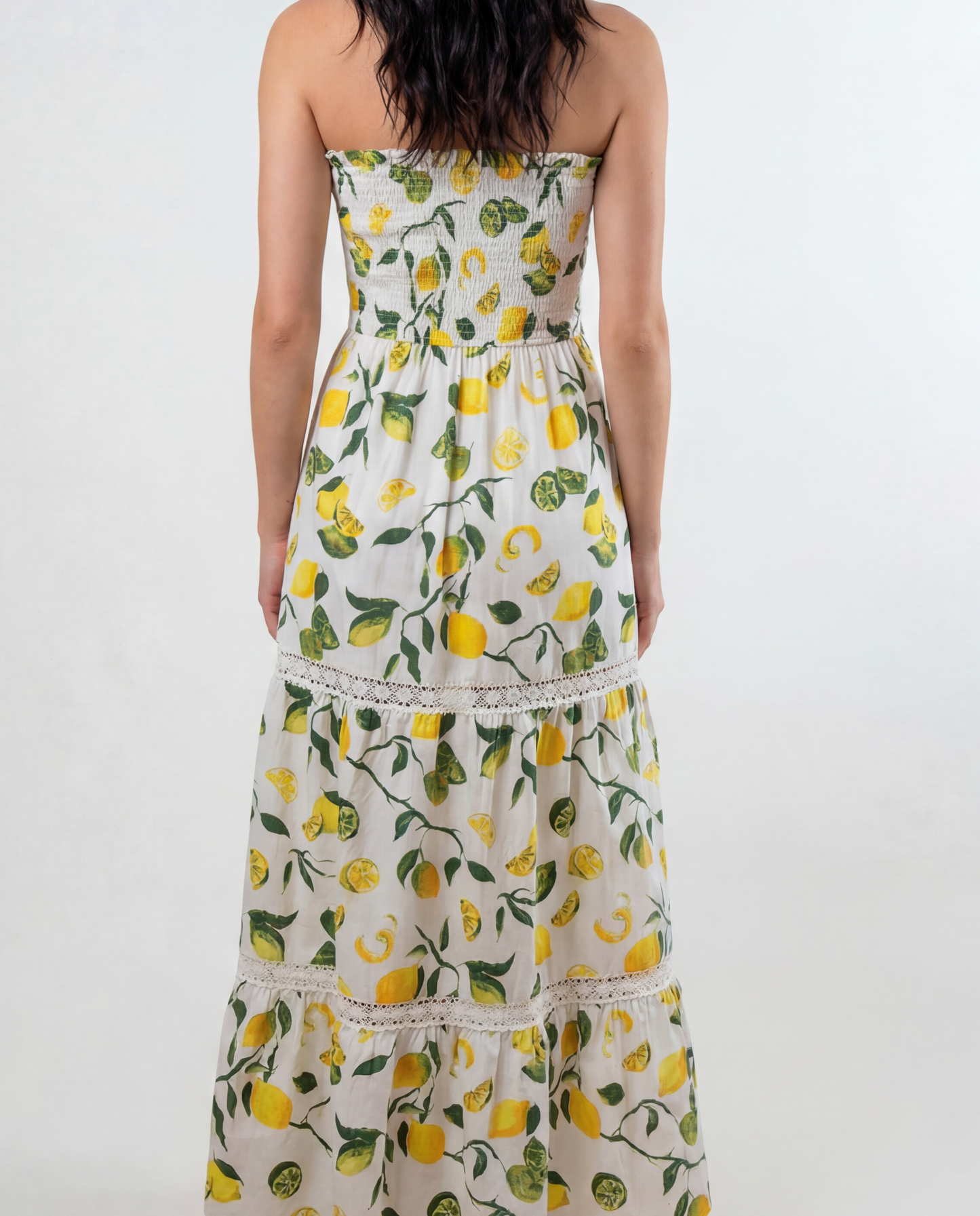 Dominique Smocked Long Cover-up Dress in Slice of Life