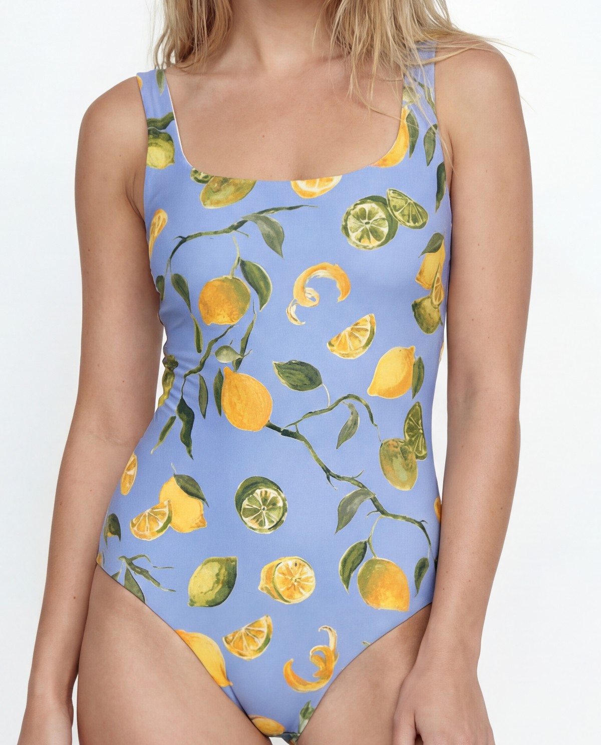 Janece Seamless Square Neck Reversible One Piece Swimsuit in Slice of Life by Hermoza