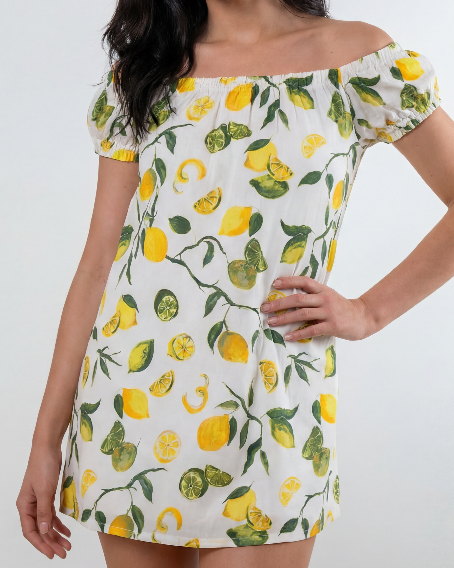 Lina Short Sleeve Cover Up Mini Dress in Slice of Life
