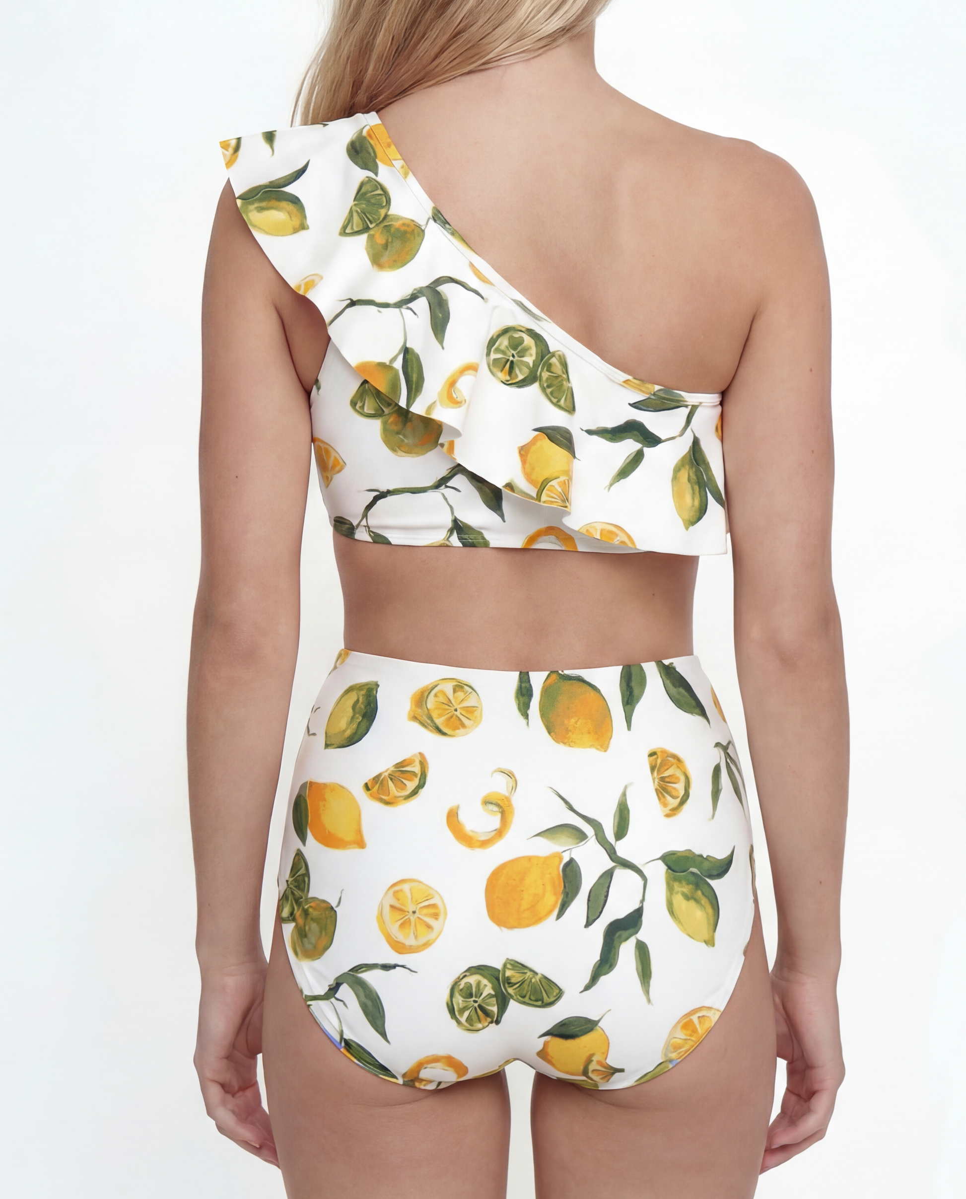 Vanessa One Shoulder Ruffle Two-Piece Bikini Top in Slice of Life Vanessa One Shoulder Ruffle Two-Piece Bikini Top in Slice of Life