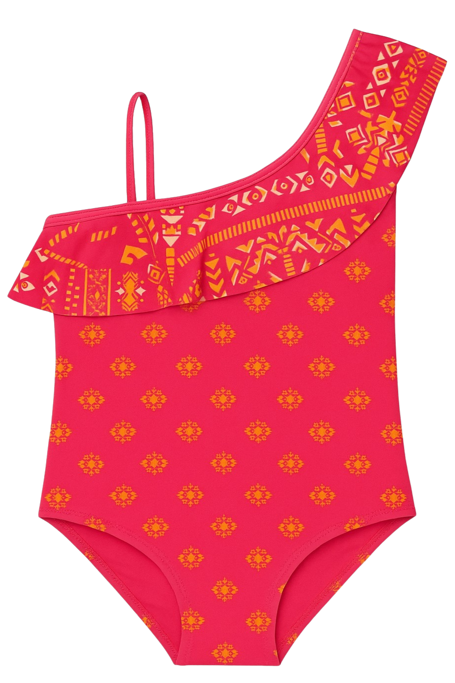Little Kate Off-The-Shoulder One-Piece Swimsuit in Tribal Gone West - FINAL SALE