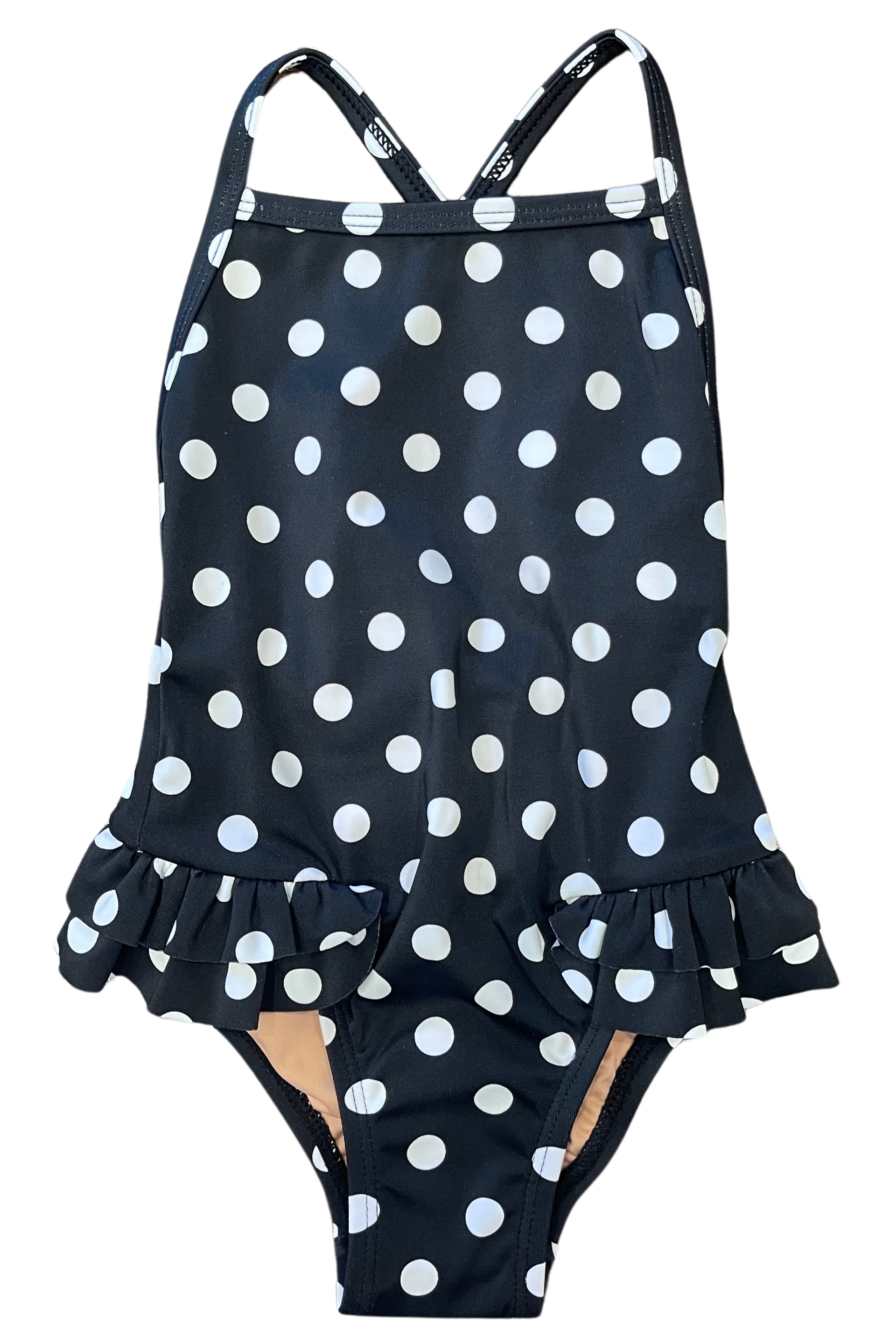 Little Clementine Criss-Cross Back Ruffle One-Piece Swimsuit