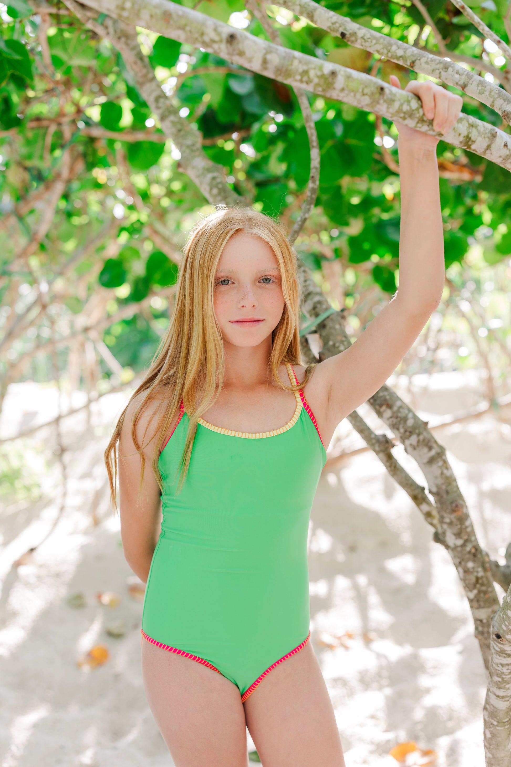 New in Marie Preteen One-piece Swimsuit in A Bright Side by Hermoza 