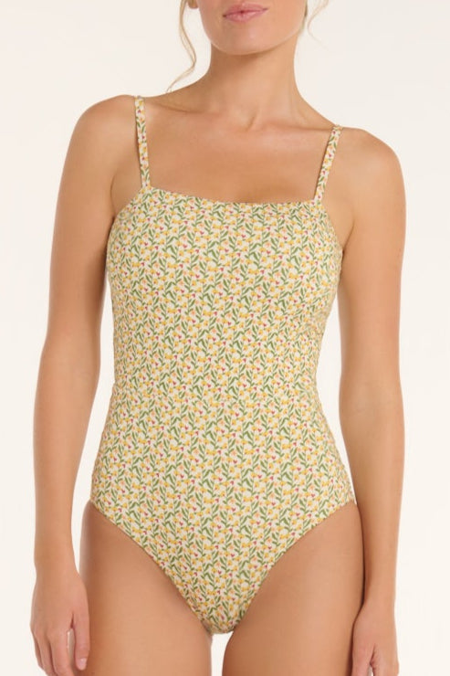 Maddy Scoop Neck One-Piece Swimsuit in Ditsy Floral