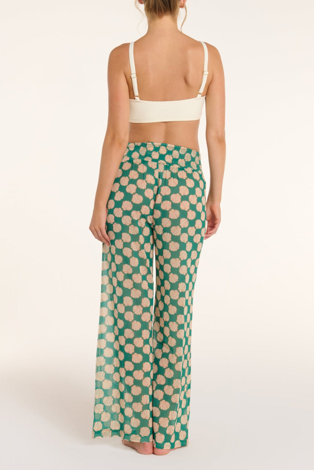 Nora High-waisted Pants Cover-up in Green