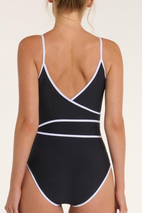 Amelia V-Neck Wrap One-Piece Swimsuit