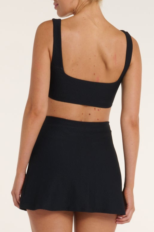 Maggie Square Neck Two-piece Top in Black