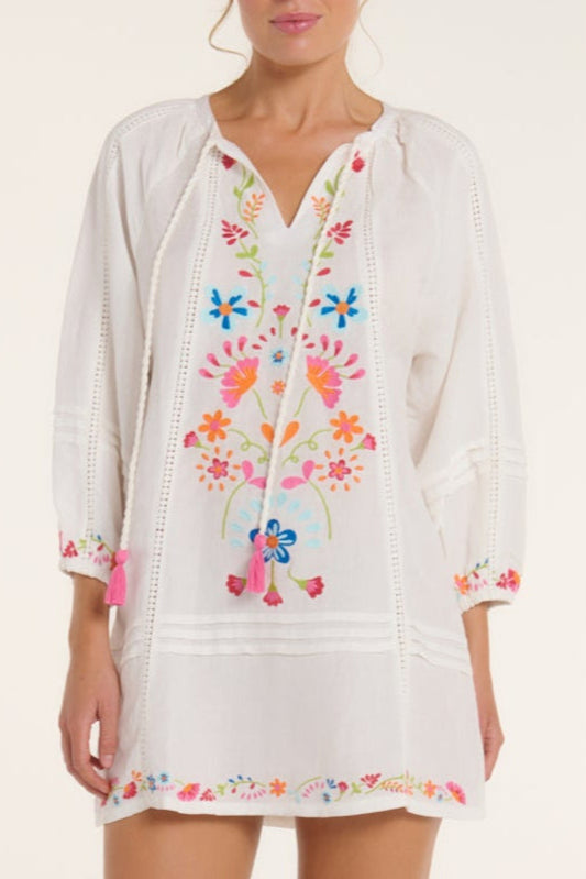 New Style Phoebe Dress in Colorful Embroidery by Hermoza 