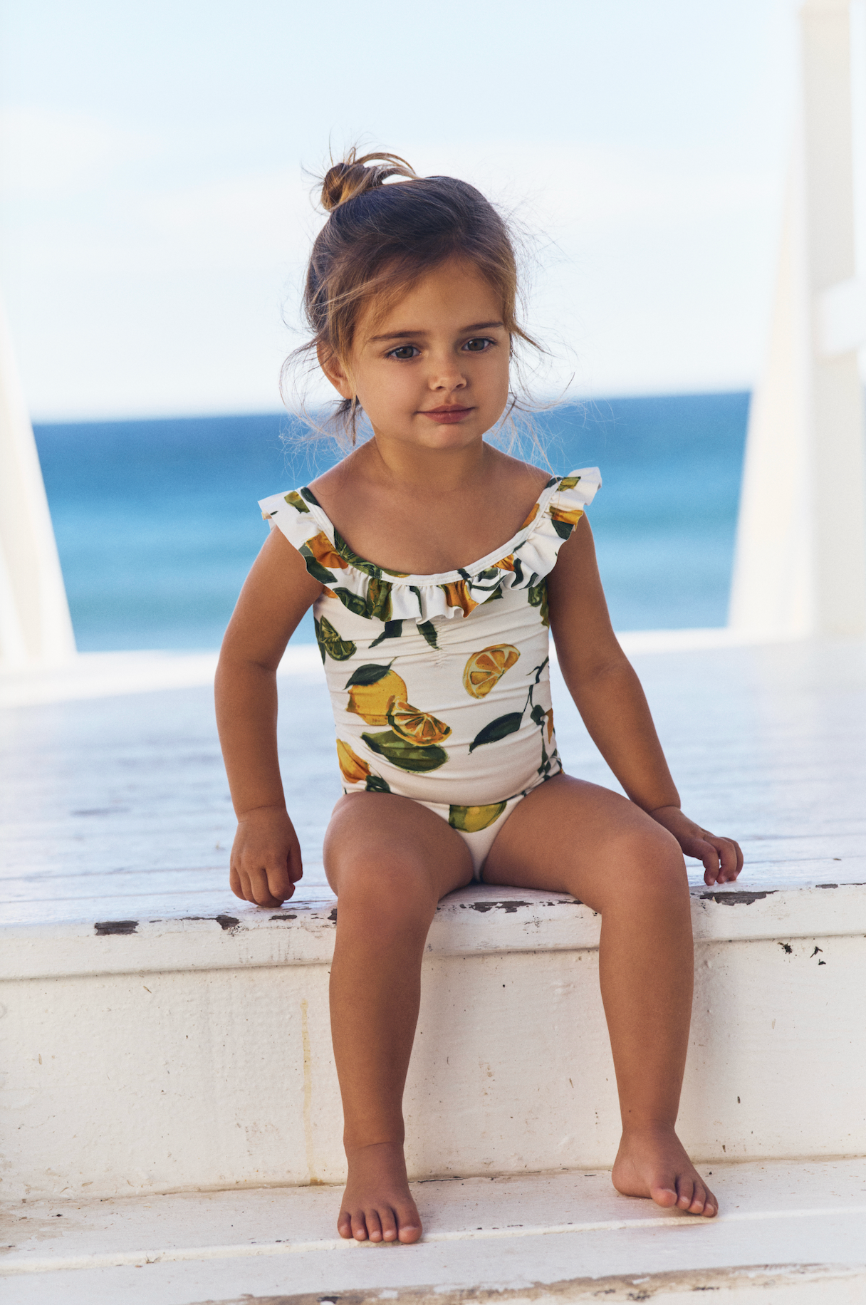Little Sweet Pea Ruffle One-Piece Swimsuit in Slice of Life
