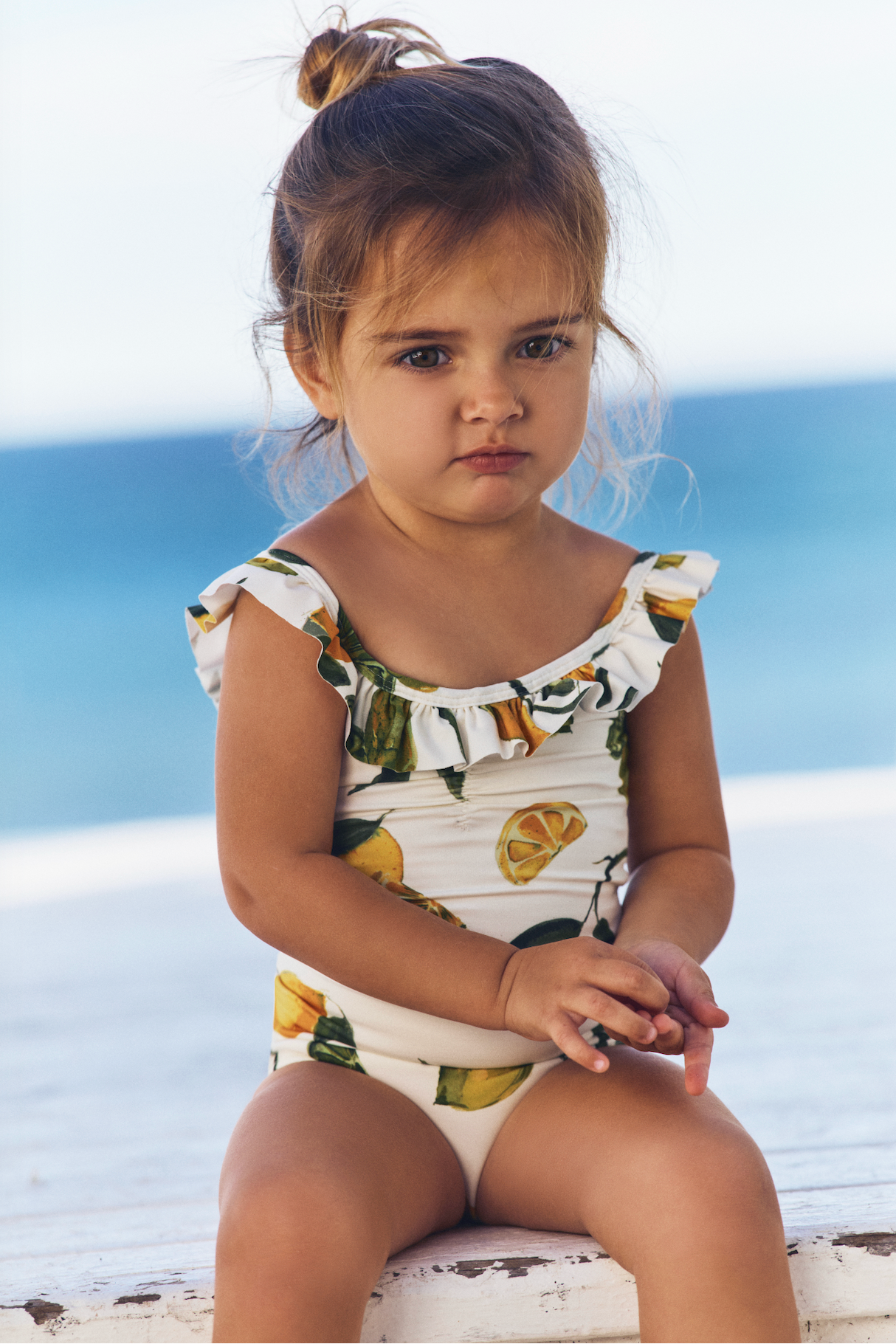 Little Sweet Pea Ruffle One-Piece Swimsuit in Slice of Life