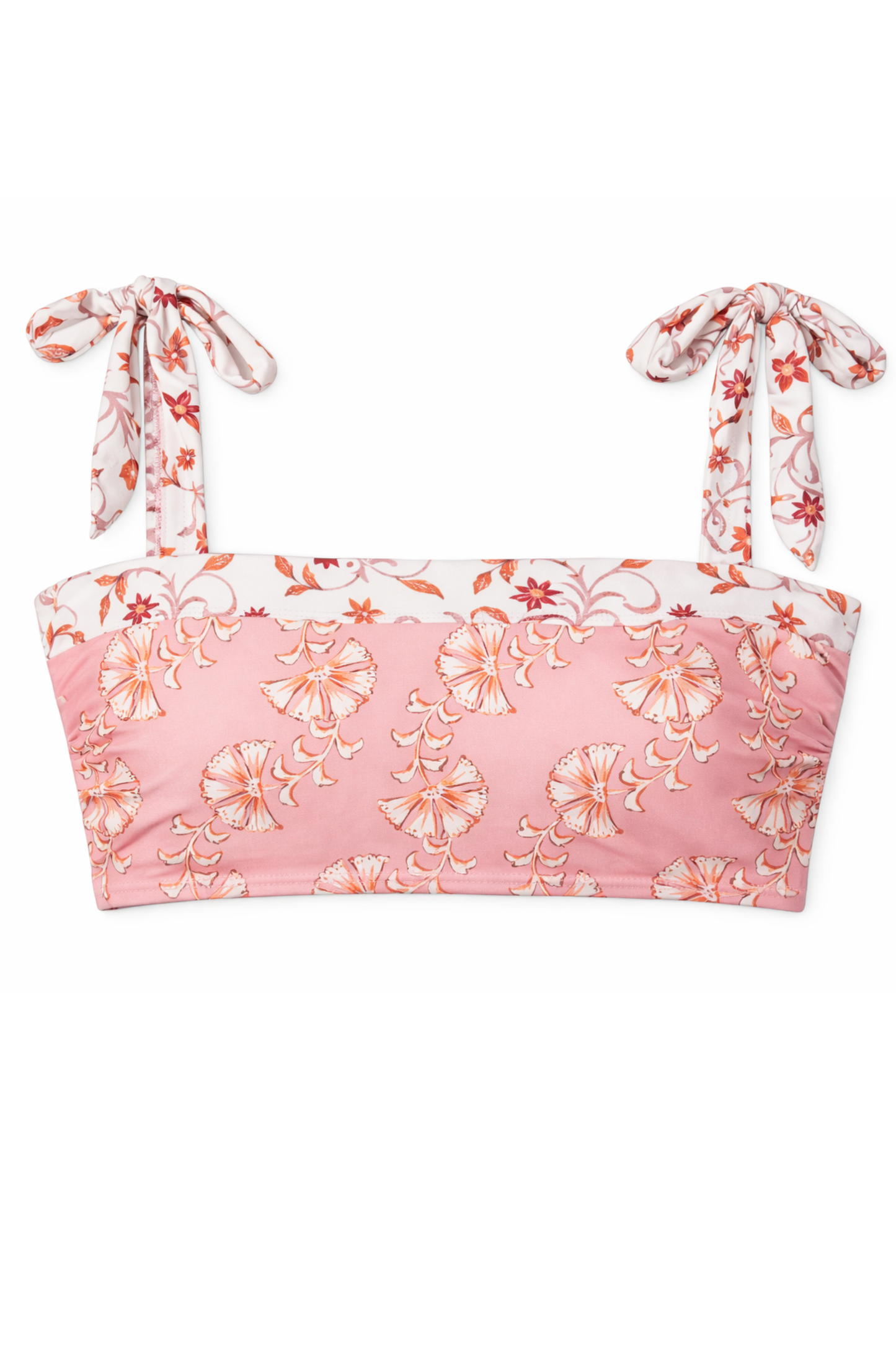 Becca Tie Strap Two-Piece Bikini Top in Fiori Dipinti - FINAL SALE