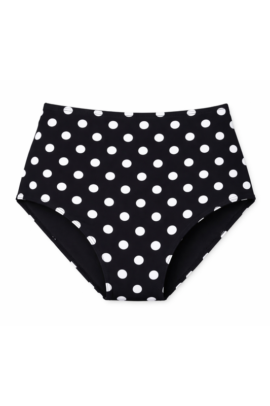 Mackenzie Sculpted High Waisted Two-Piece Swimsuit Bottom in Polka Confetti - FINAL SALE