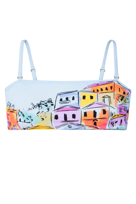 Ita Bandeau Two-Piece Bikini Top in Village Print - FINAL SALE