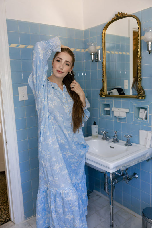 Celine Pajama Dress in Enchanted Meadow