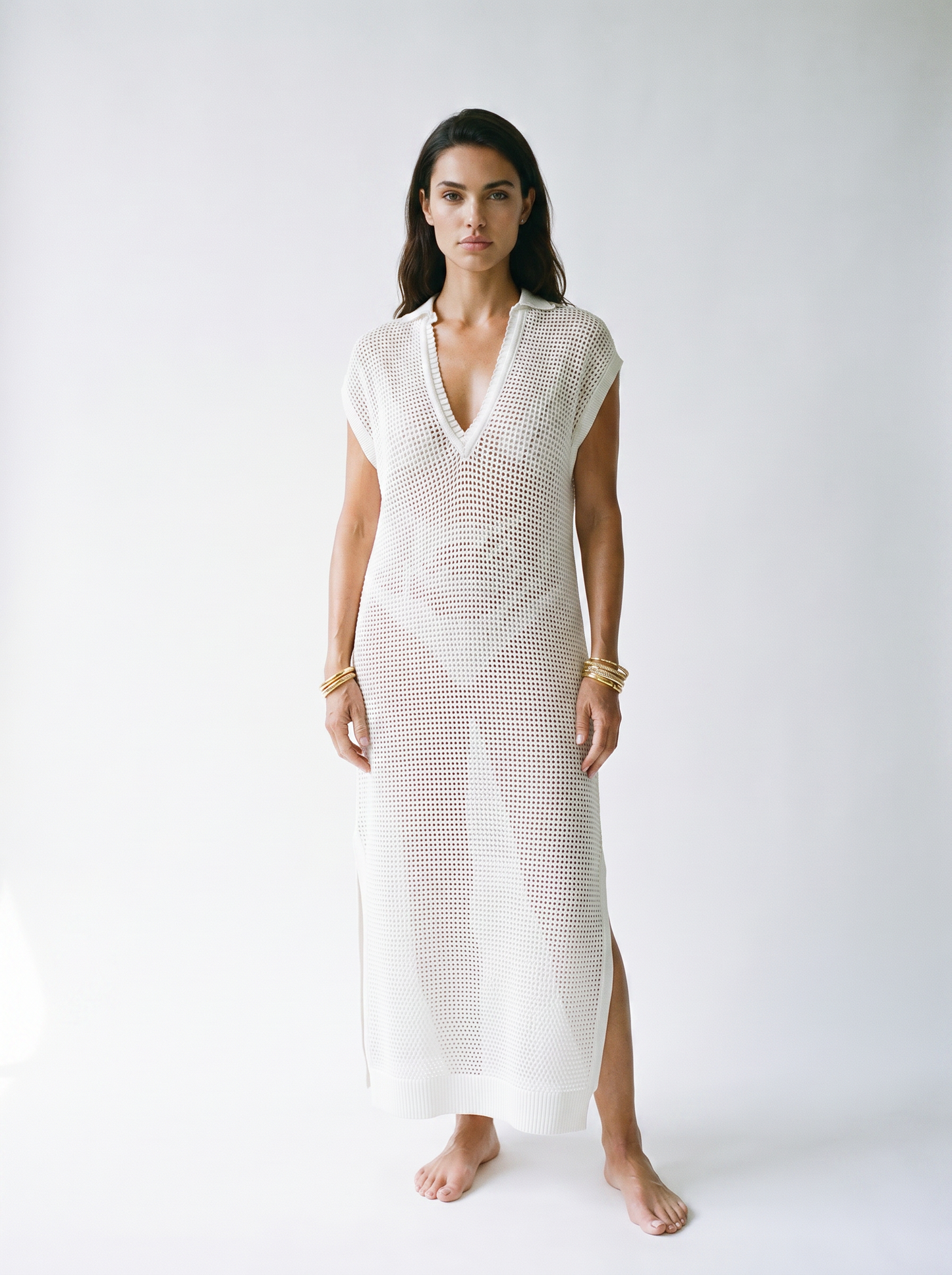 Yvette Collar Tank in White - PREORDER