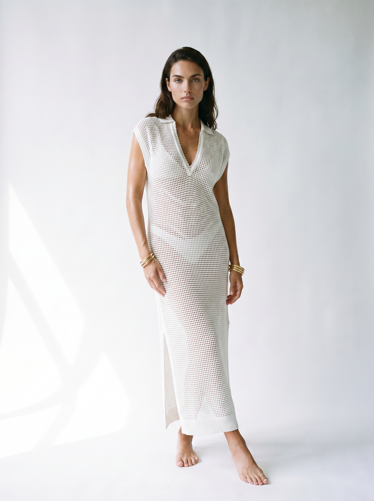 Yvette Collar Tank in White - PREORDER