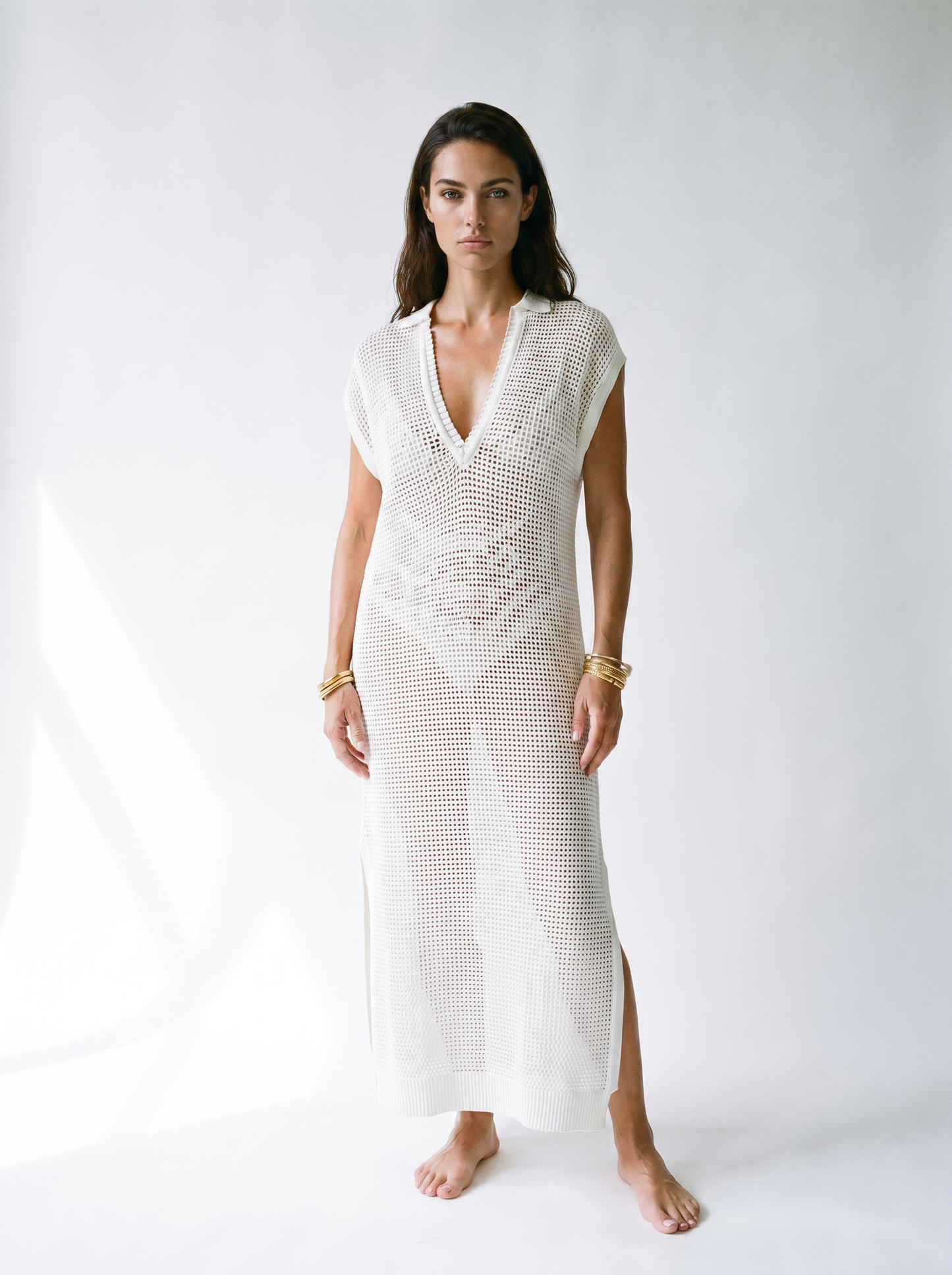 Yvette Collar Tank in White - PREORDER