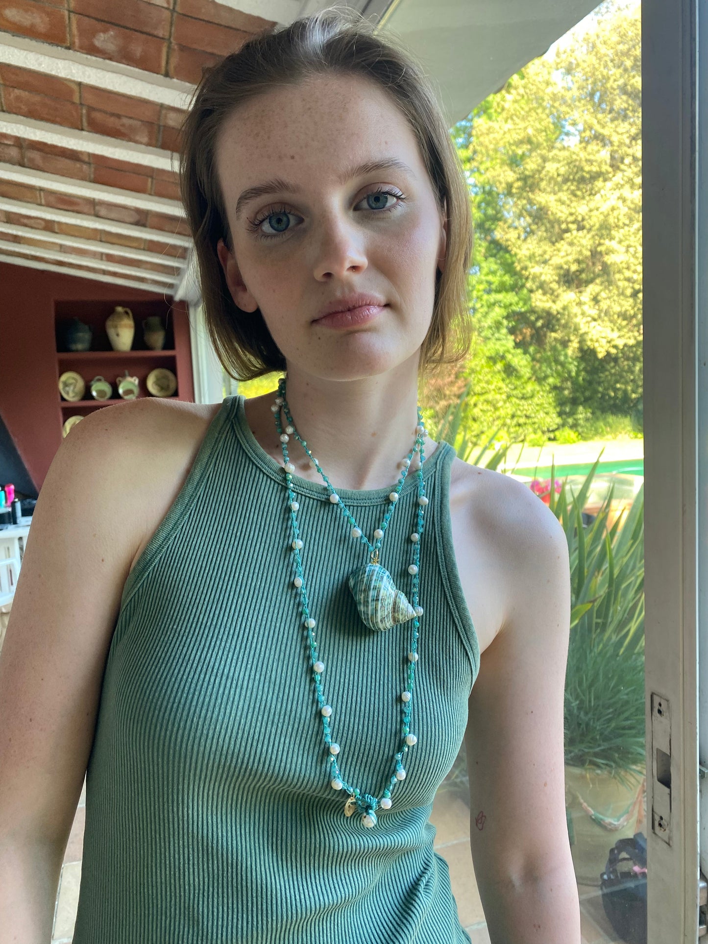 Blue Shell Necklace by CASHFANA