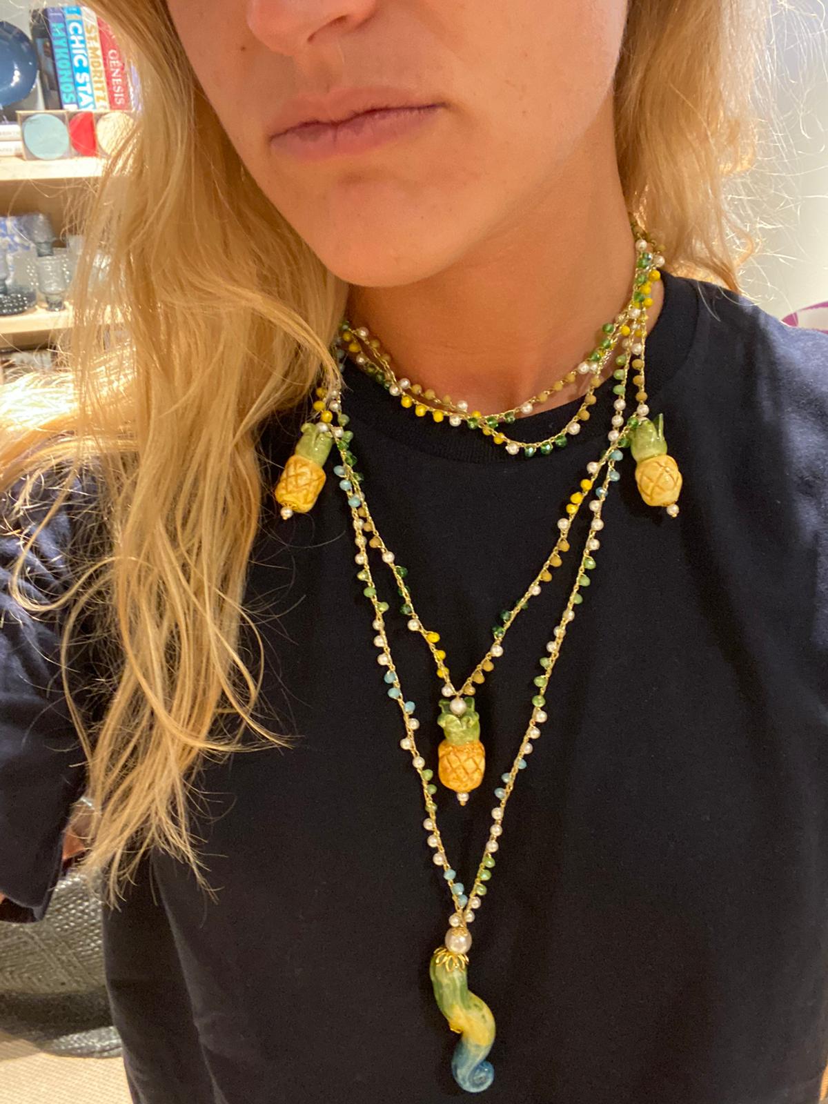 Triple Ananas Necklace by CASHFANA