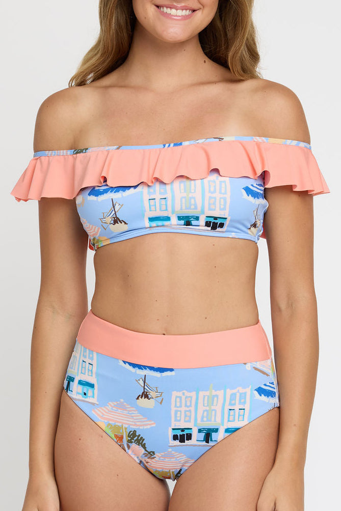 Toni Ruffle Two-piece Top in Coast to Coast