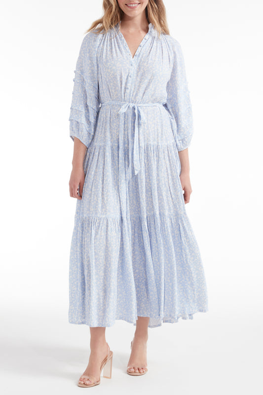 Best Seller Zoey Jo Belted Tiered Maxi Dress by Hermoza