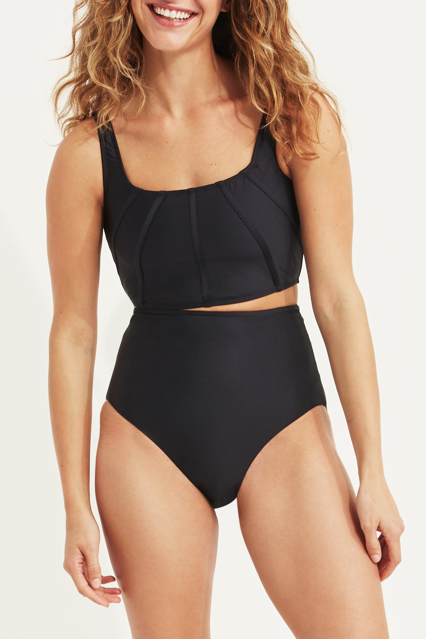 SHAPEWEAR PROMESSE High-waisted shapewear swimsuit bottoms PETROL