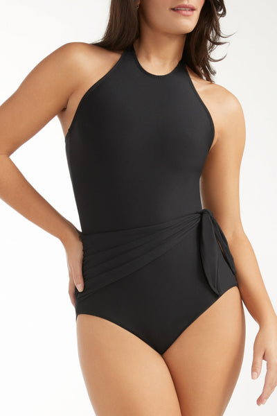 Women's Tummy Control Swimsuit - Patty Black One Piece – Hermoza